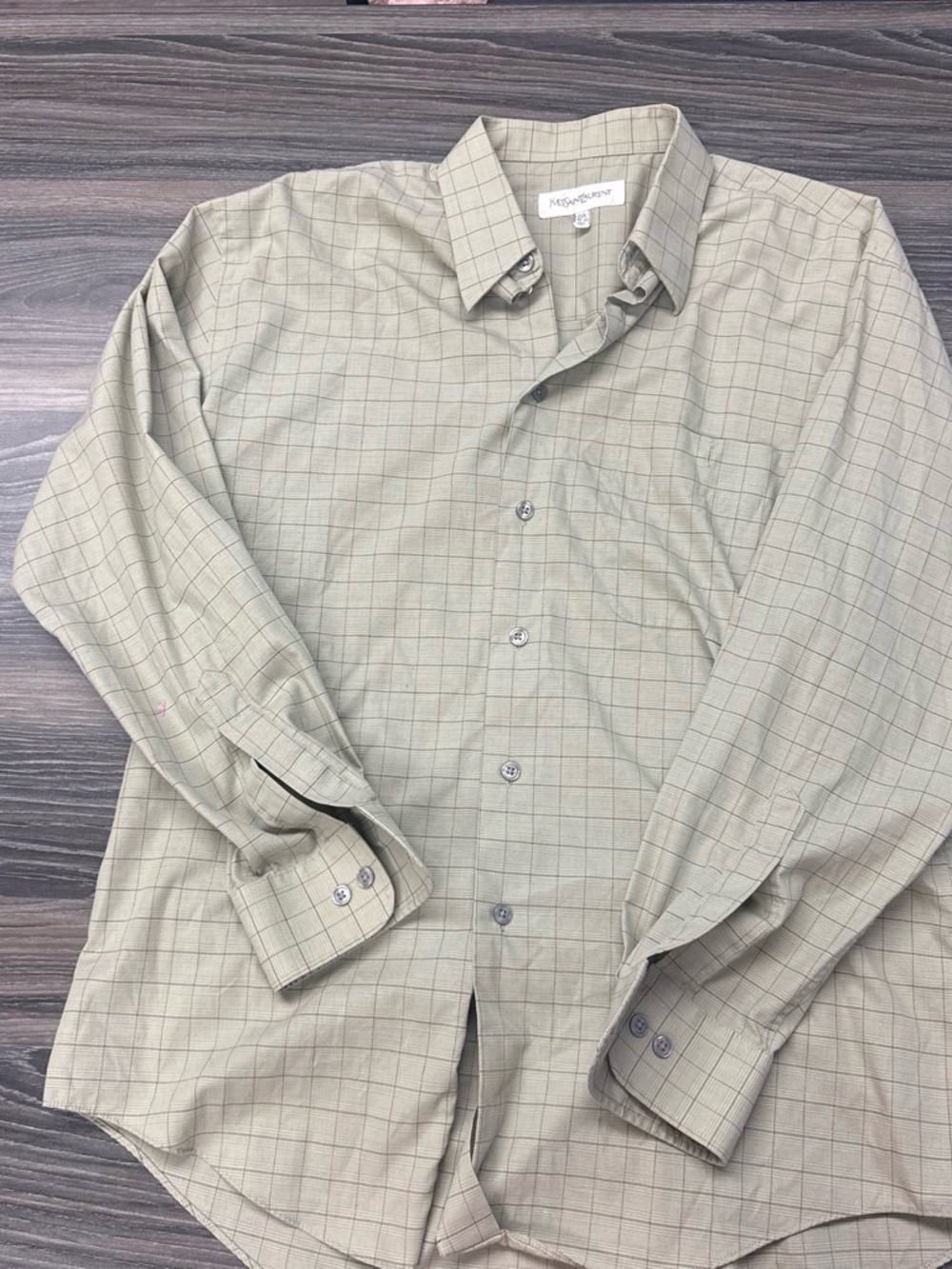 Light Green Check Men's Dress Shirt